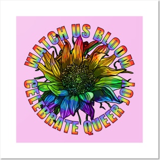 Watch Us Bloom Sunflower Rainbow Posters and Art